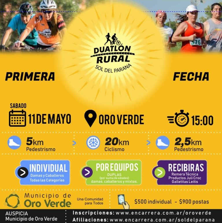 El 11 de mayo será el Duatlón Rural