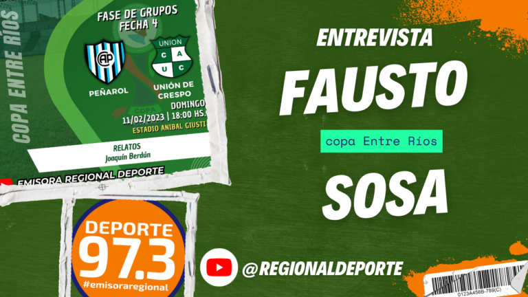 Entrevista a Fausto Sosa después de la victoria de Peñarol sobre Unión de Crespo